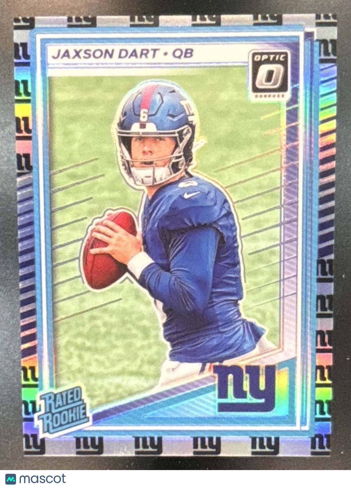 2025 Panini Donruss Optic Jaxson Dart Team Logo Prizm /32 #273 New York Giants