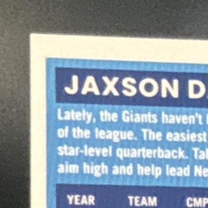 2025 Panini Donruss Optic Jaxson Dart Team Logo Prizm /32 #273 New York Giants