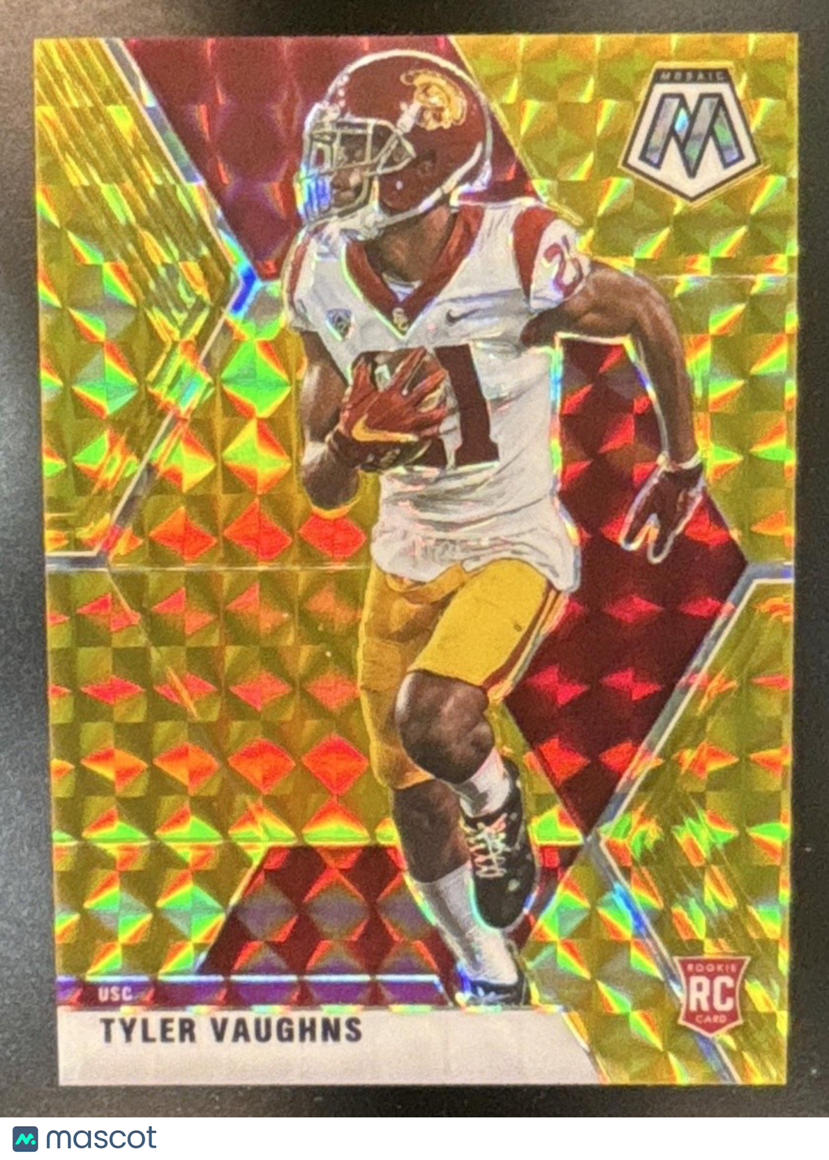 2021 Panini Mosaic Draft Picks Tyler Vaughns Mosaic Gold /10 #31 RC USC Trojans