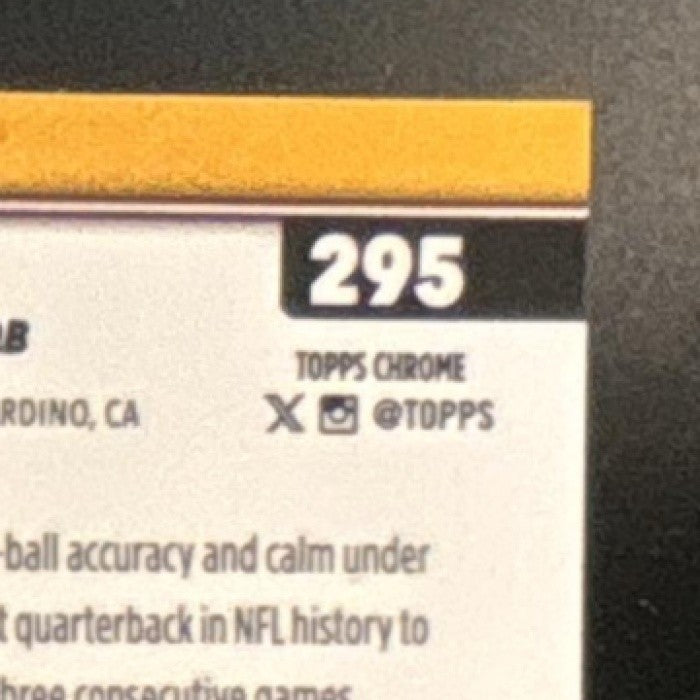 2025 Topps Chrome Jayden Daniels Football Leather Gold /50 #295 Commanders