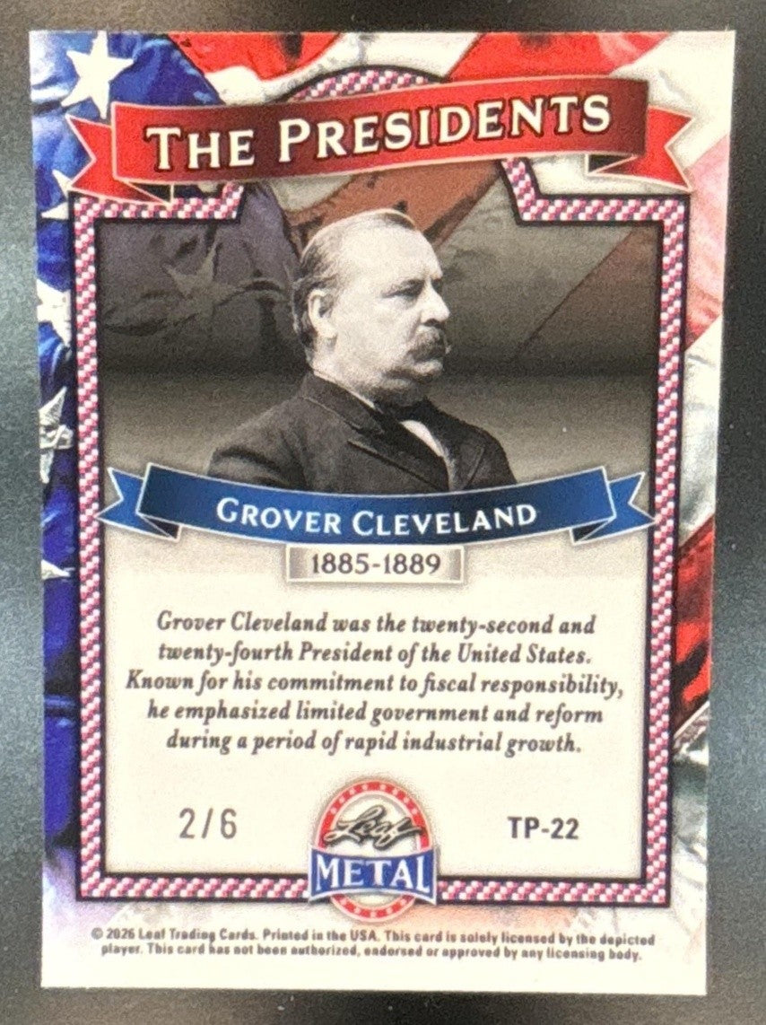 2026 Leaf President's Day Grover Cleveland The Presidents /6 #TP-22