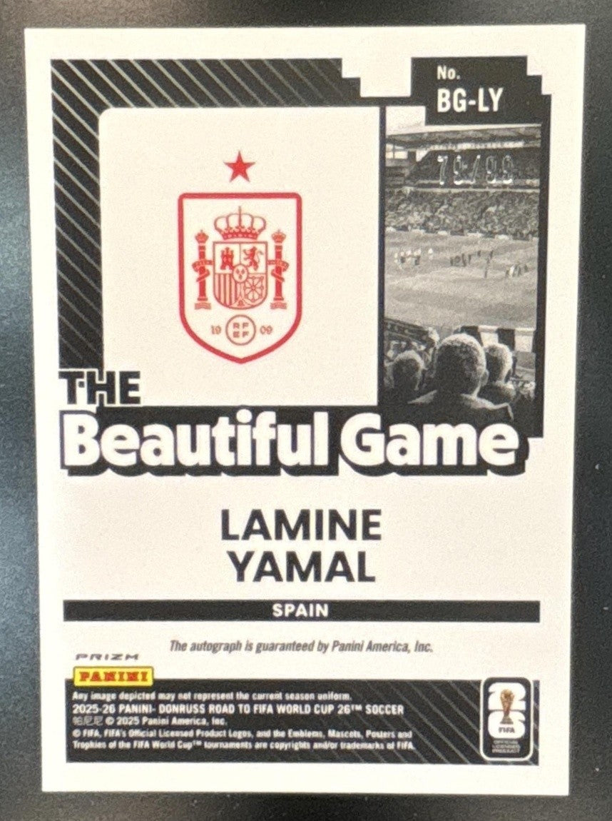 2025-26 Donruss Road to FIFA World Cup 26' Lamine Yamal Beautiful Game Auto /99
