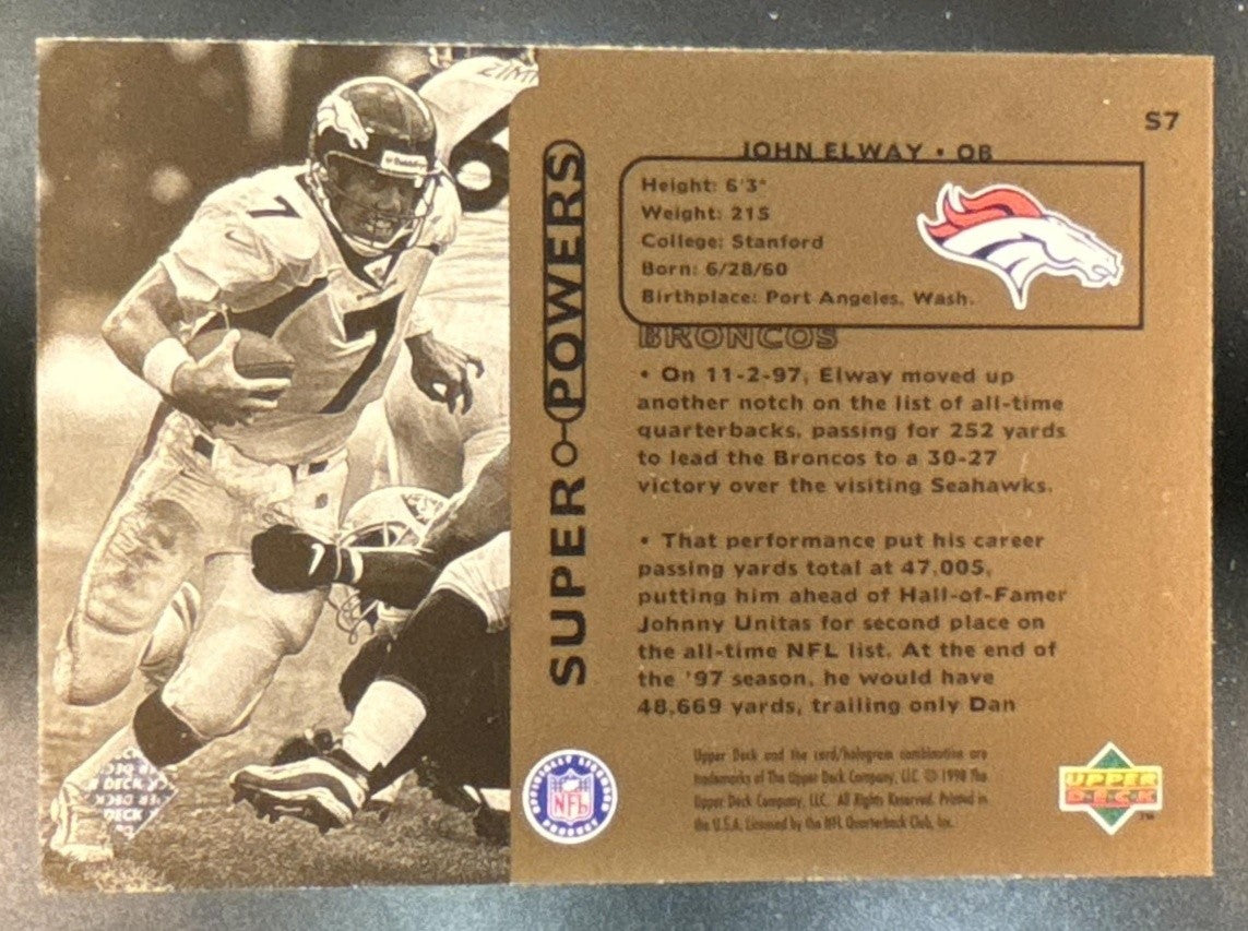 1998 Upper Deck John Elway Super Powers #S7 Denver Broncos