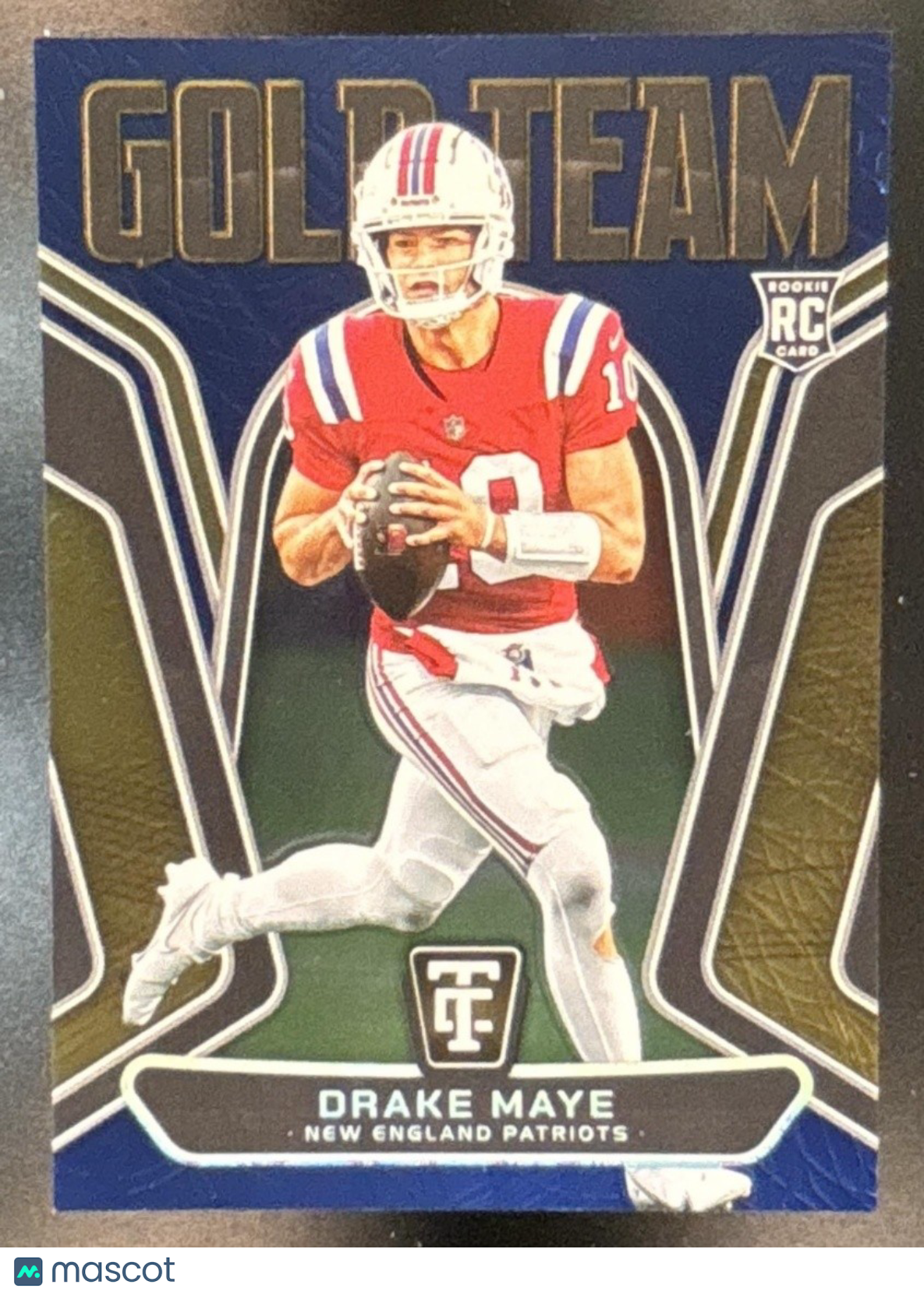 2024 Panini Totally Certified Drake Maye Gold Team Mirror Blue /199 #20 Patriots