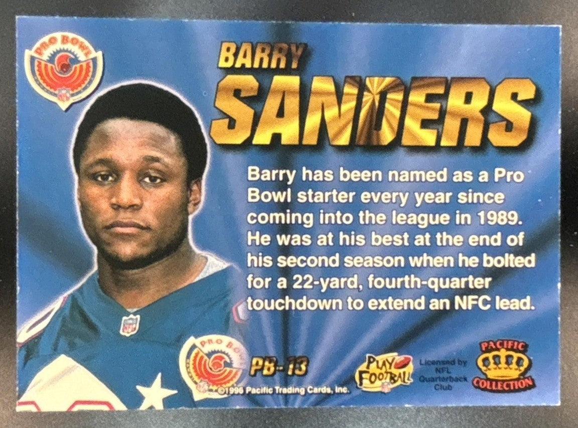 1996 Pacific Invincible Barry Sanders Pro Bowl #PB-13 Lions