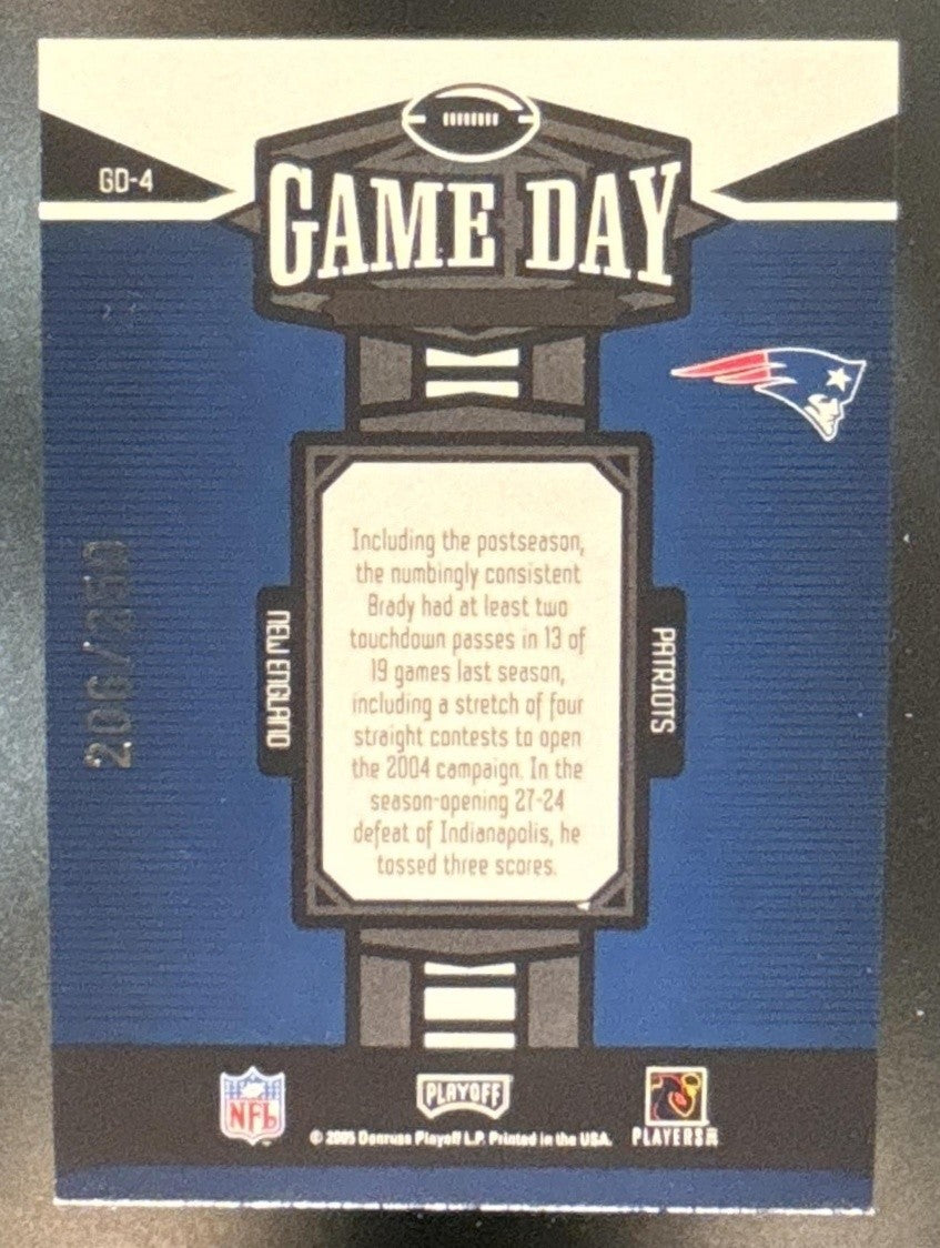 2005 Playoff Honors Tom Brady Game Day Foil /250 #GD-4 New England Patriots