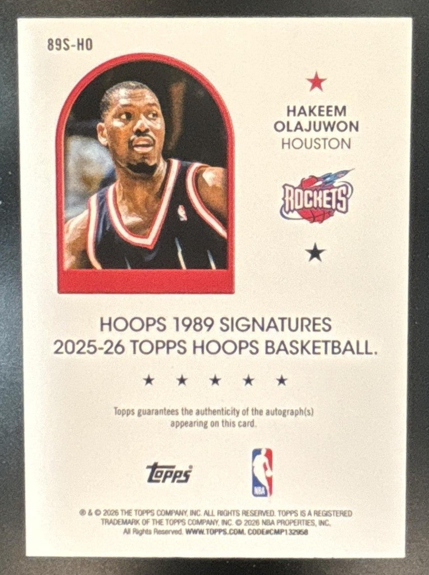 2025-26 Topps Hoops Hakeem Olajuwon 1989 Signatures #89S-HO Auto Houston Rockets