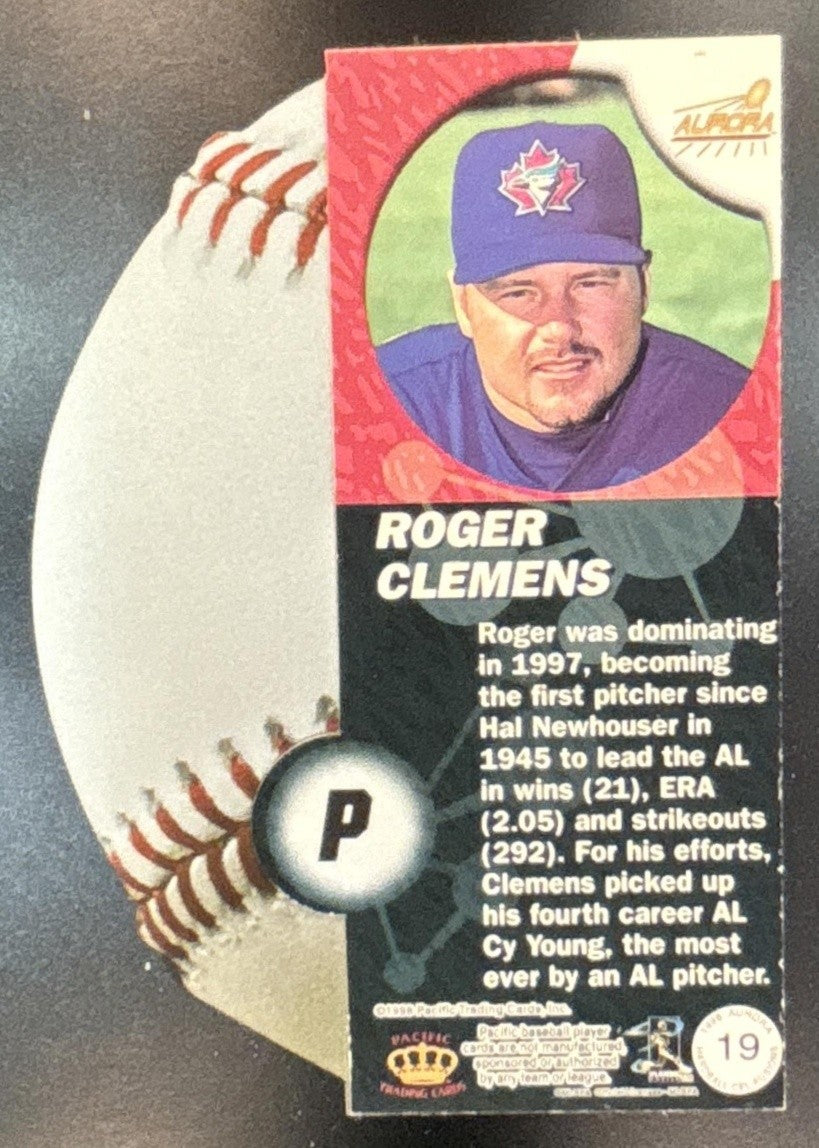 1998 Pacific Aurora Roger Clemens Hardball Cel Fusions #19