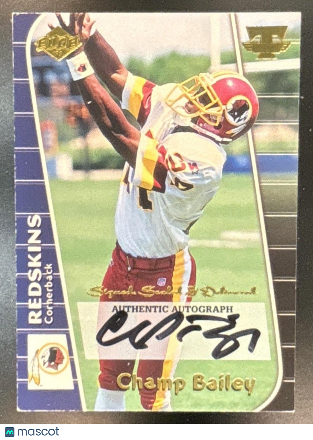 1999 Collector's Edge Triumph Champ Bailey Signed Sealed Delivered Auto Redskins