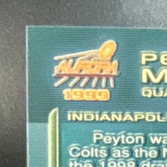 1999 Pacific Aurora Peyton Manning Styrotechs #9 Indianapolis Colts