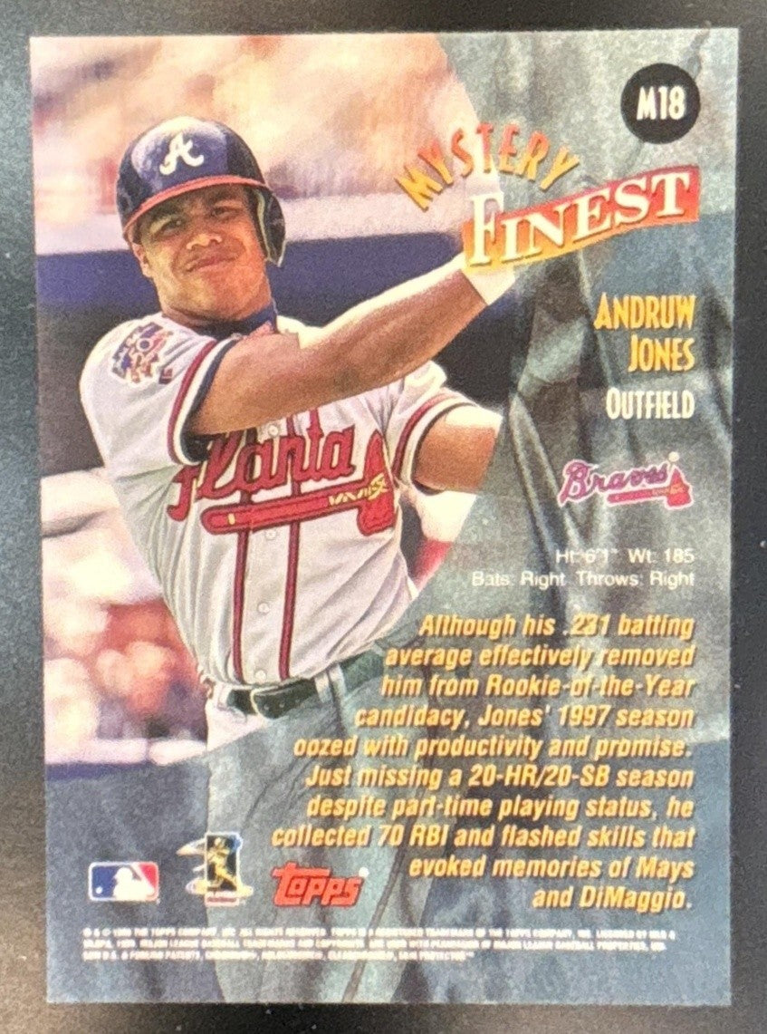 1998 Topps Andruw Jones Mystery Finest Borderless #M18 Atlanta Braves