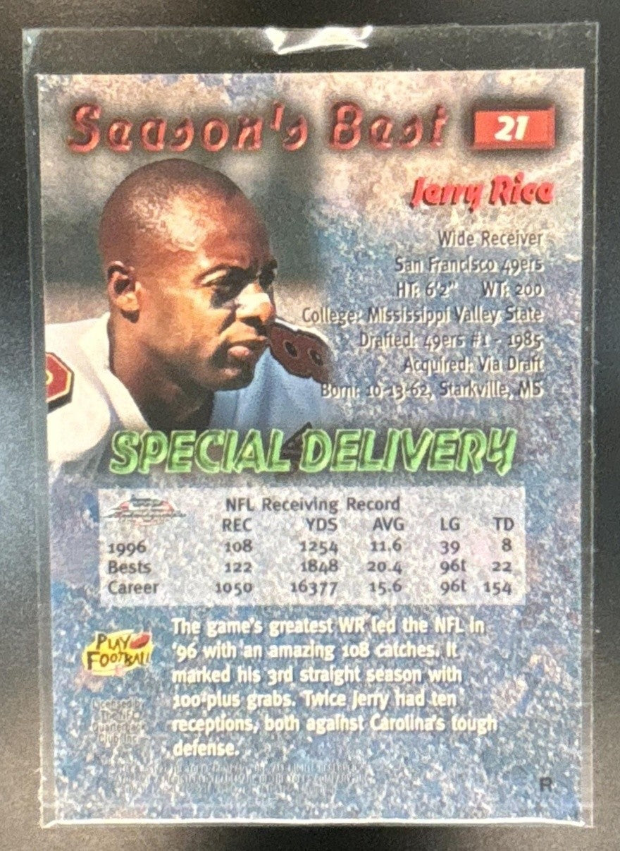 1997 Topps Chrome Jerry Rice Season's Best Refractor #21 San Francisco 49ers