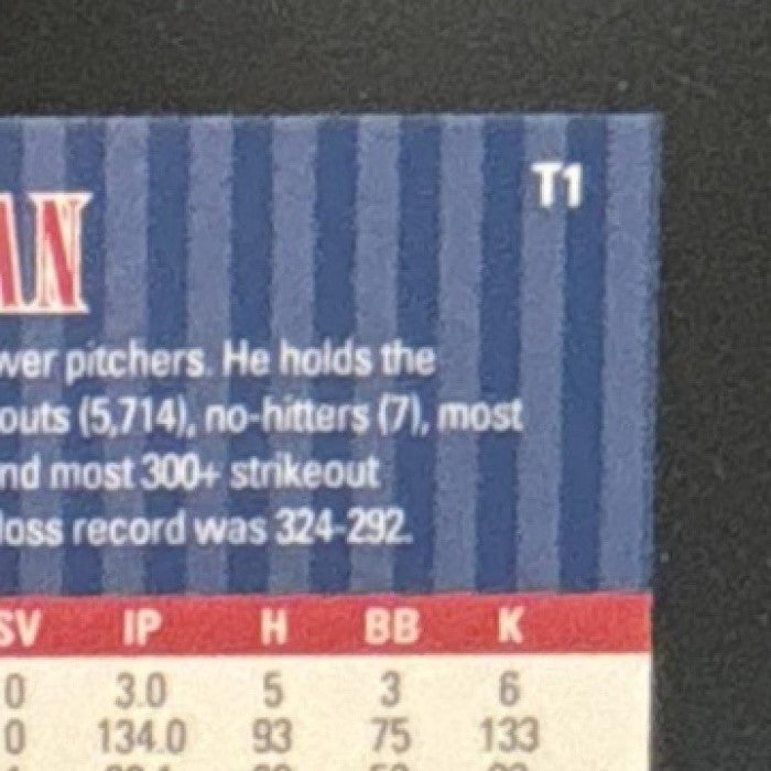 1999 Upper Deck Ultimate Victory Nolan Ryan Tribute #T1 Texas Rangers