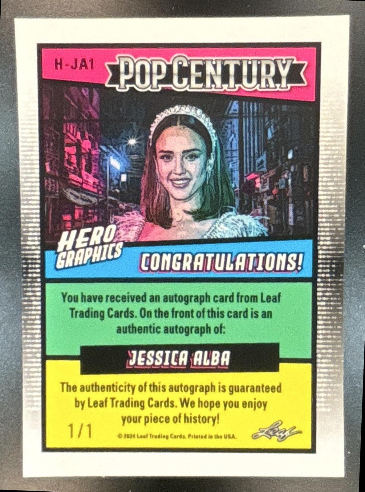 2024 Leaf Metal Pop Century Jessica Alba Herographics Auto 1/1 #H-JA1