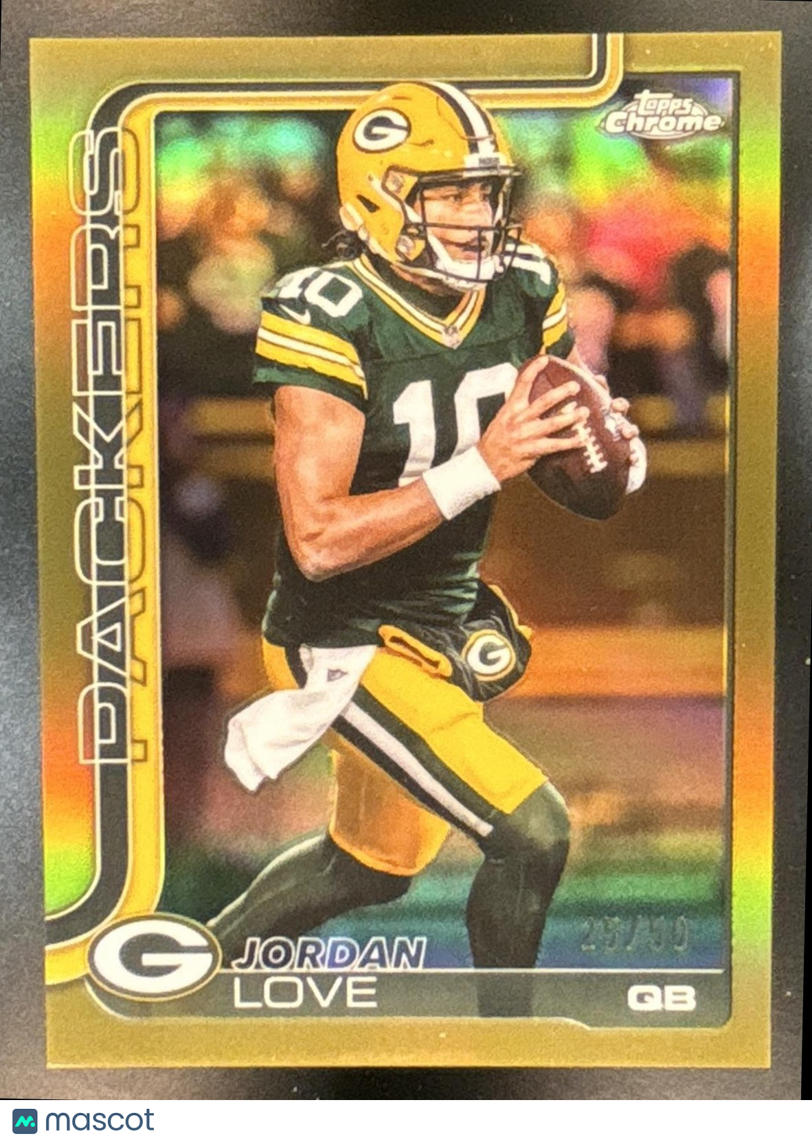 2025 Topps Chrome Jordan Love Gold Refractor /50 #109 Green Bay Packers