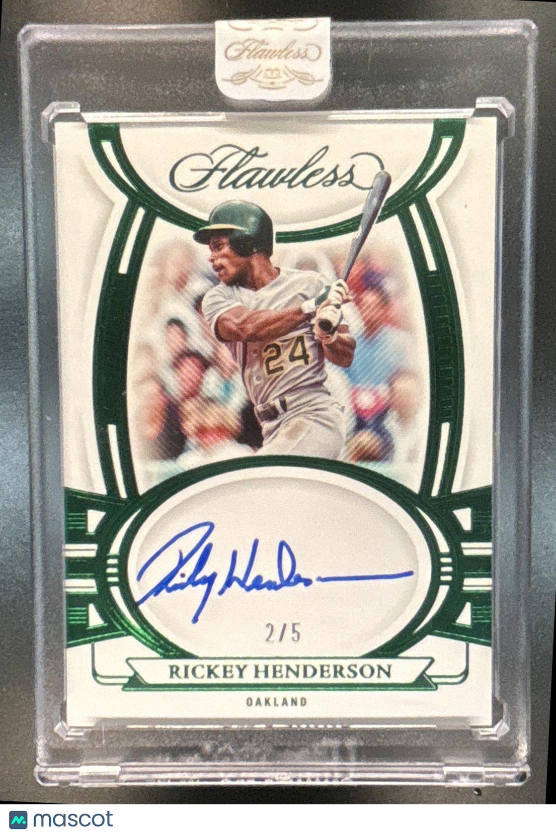 2023 Panini Flawless Rickey Henderson Signatures Emerald /5 New York Yankees