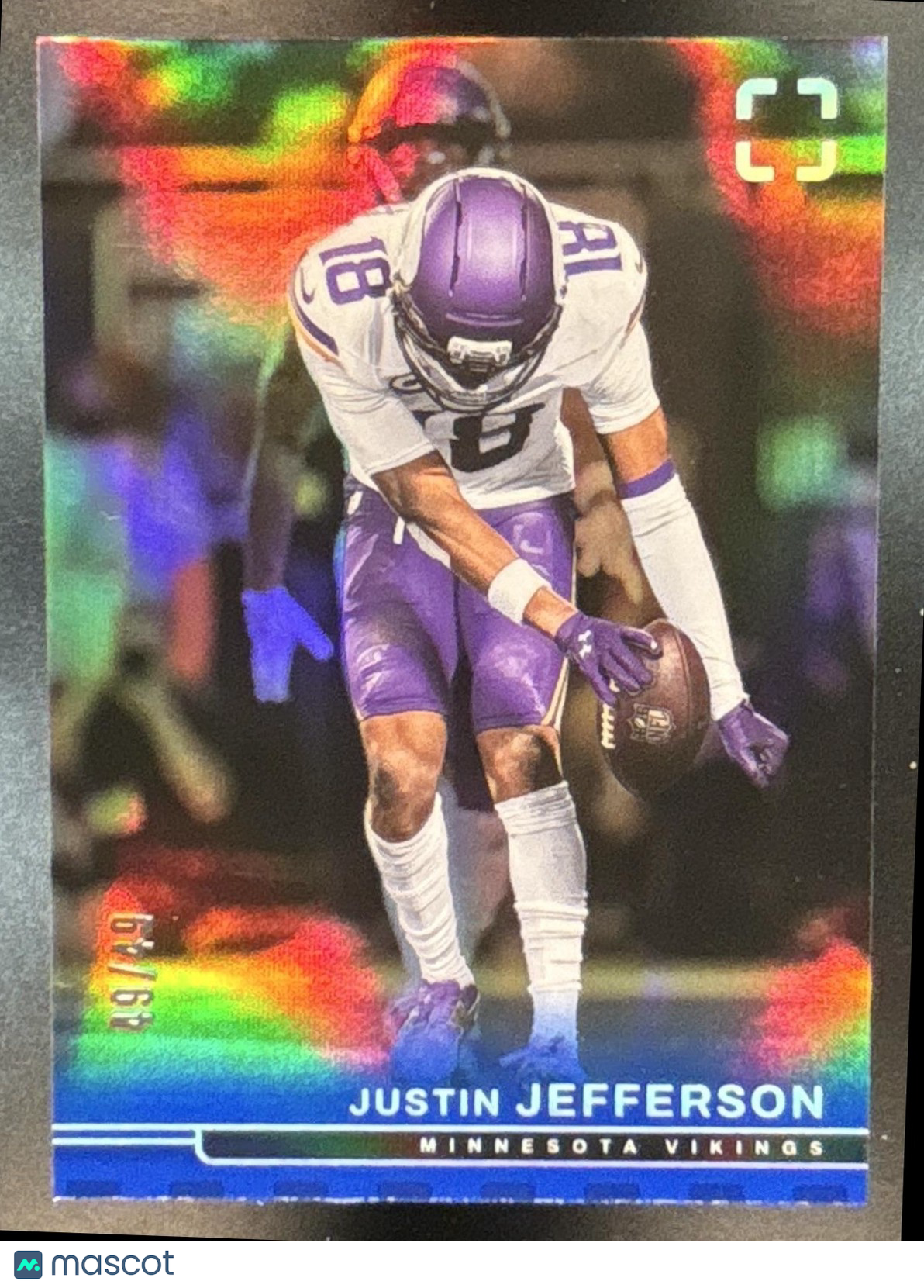 2025 Panini PhotoGenic Justin Jefferson Blue 49/49 #75 Minnesota Vikings