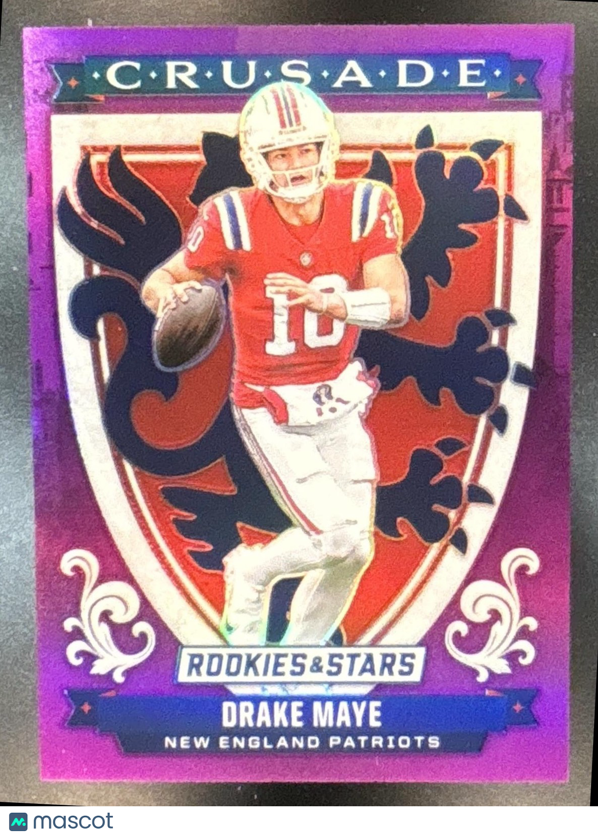 2025 Rookies & Stars Drake Maye Crusade Purple /35 #29 New England Patriots