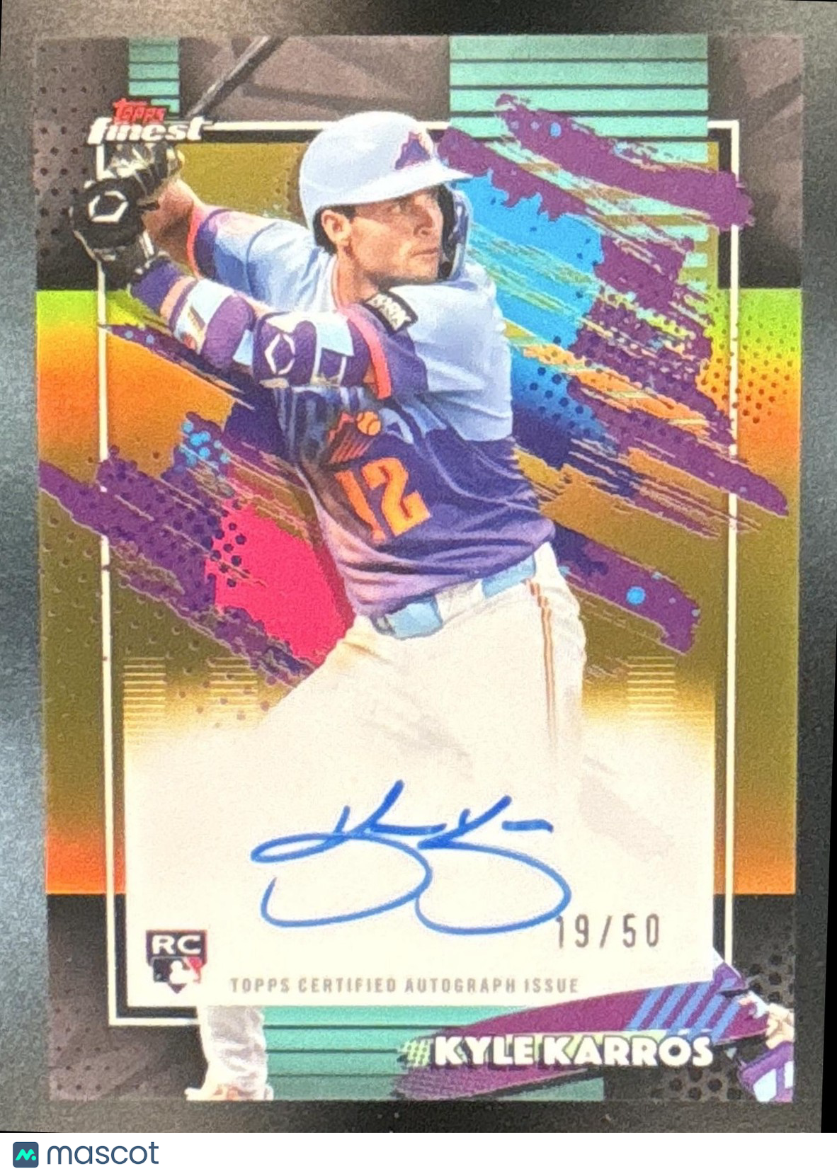 2026 Topps Finest Kyle Karros Auto Gold Refractor /50 #FA-KK RC Colorado Rockies