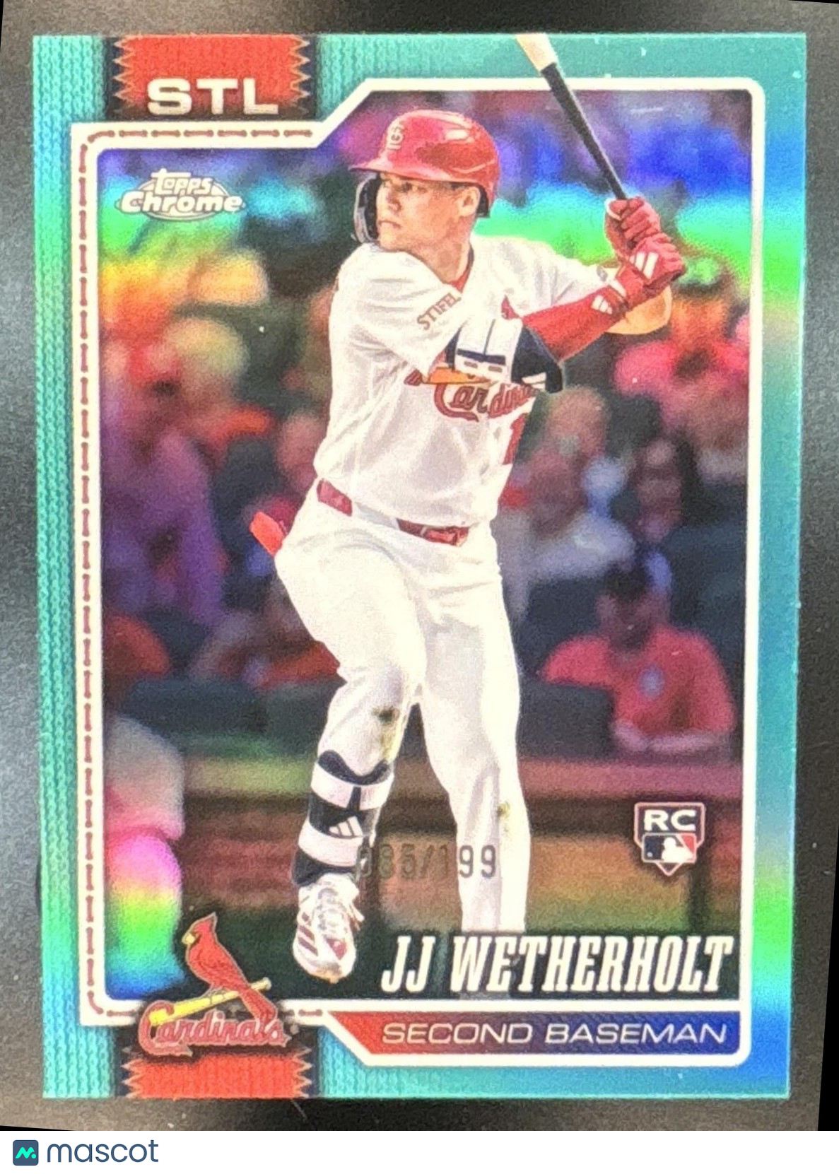 2026 Topps Chrome JJ Wetherholt Aqua Refractor /199 #119 RC St. Louis Cardinals