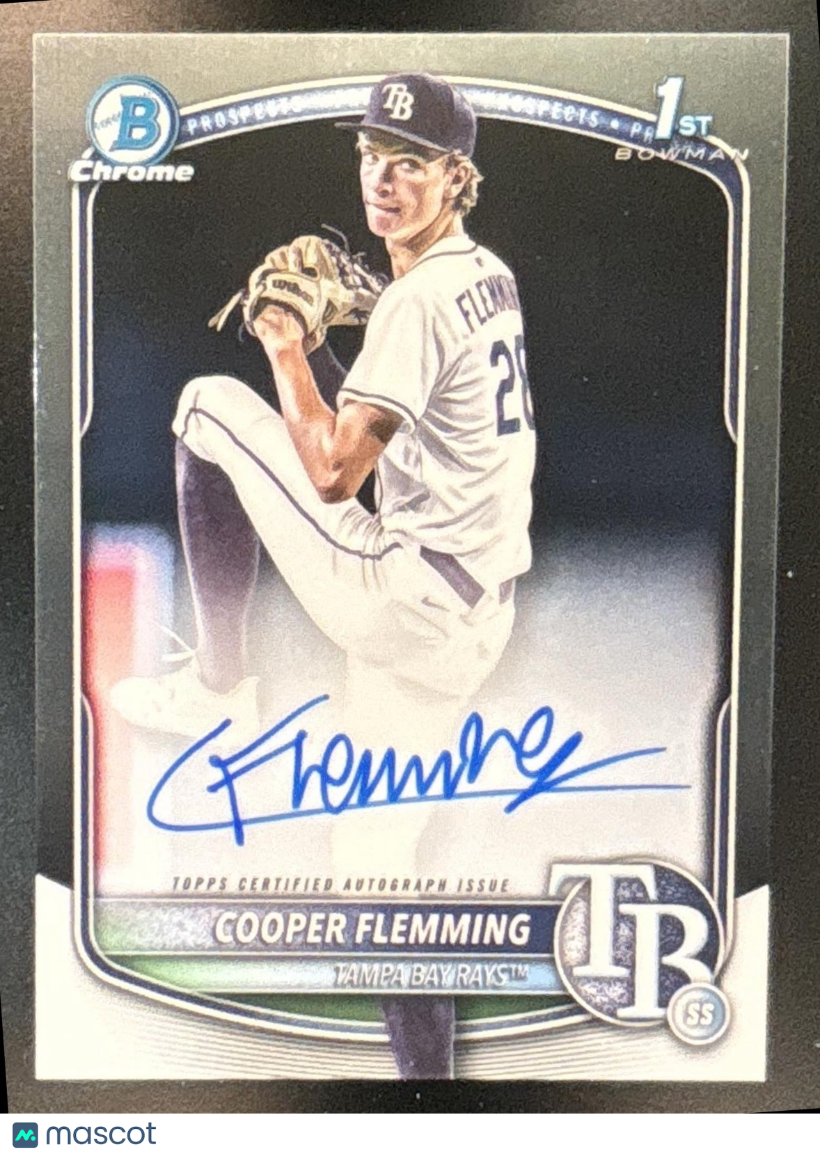 2025 Bowman Draft Cooper Flemming Chrome Auto 1st Prospect Tampa Bay Rays