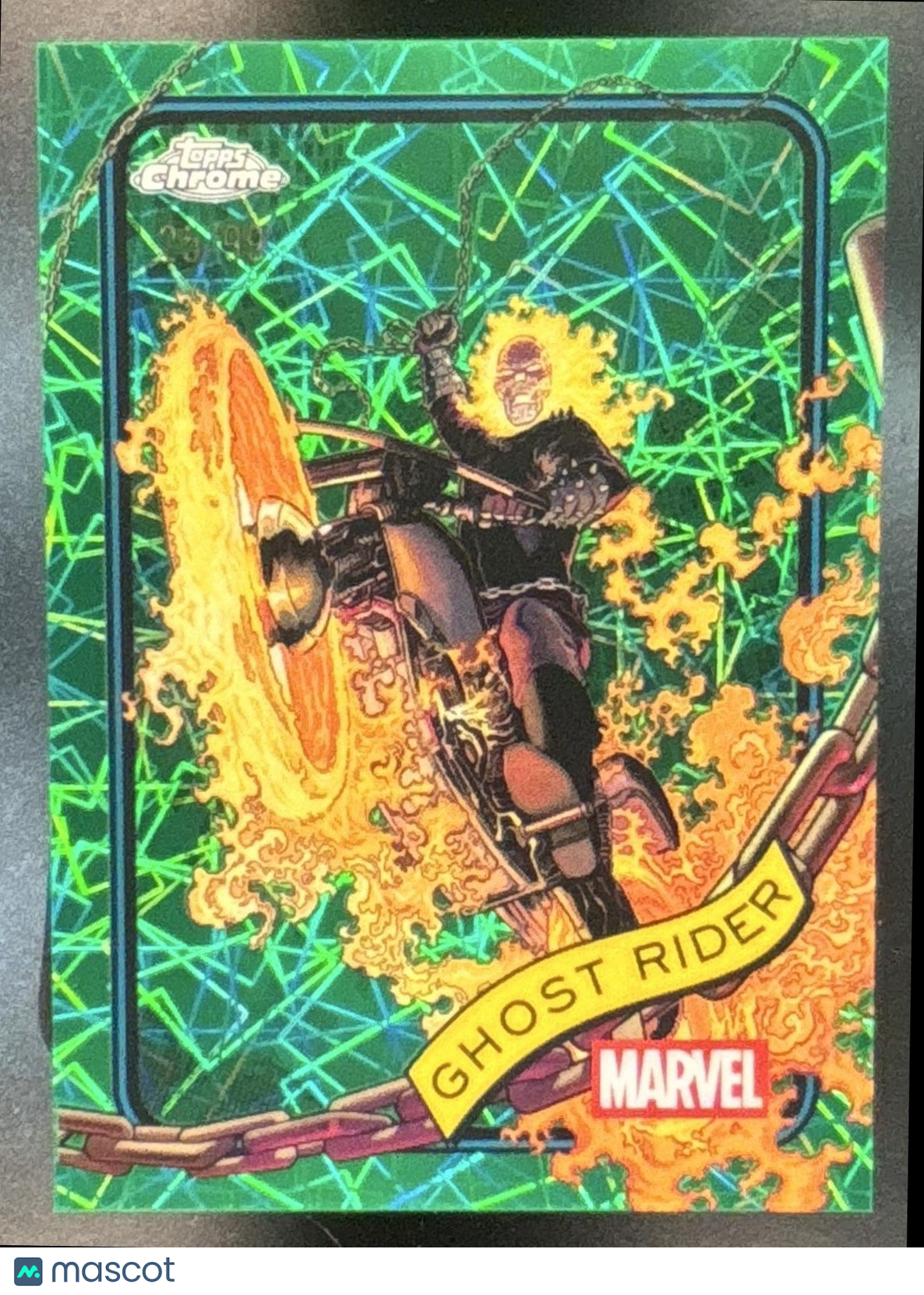 2025 Topps Chrome Marvel Ghost Rider Hulk Green Lazer Refractor /99 #183