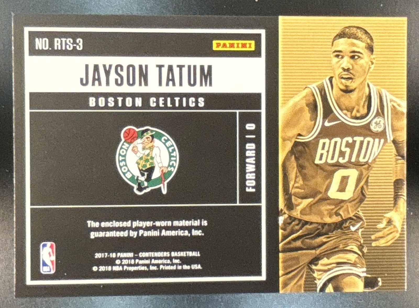 2017-18 Panini Contenders Jayson Tatum Rookie Ticket Swatches MEM RC Celtics