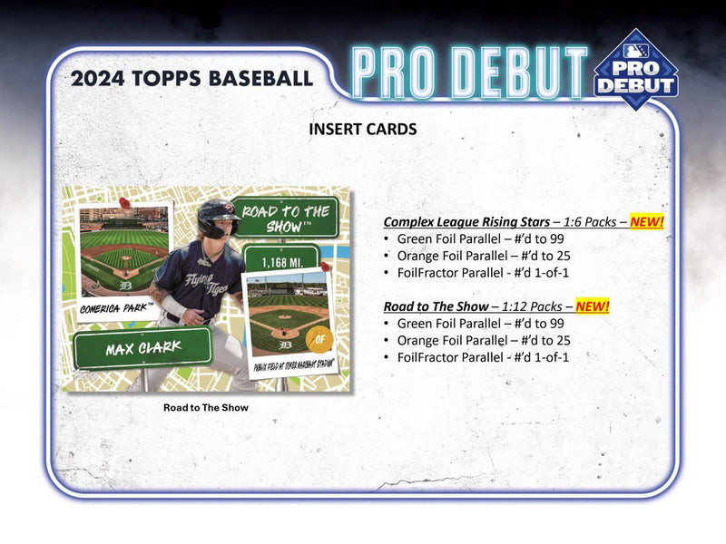 2024 Topps Pro Debut Baseball JUMBO Box (3 Autographs + 36 Chrome Cards)