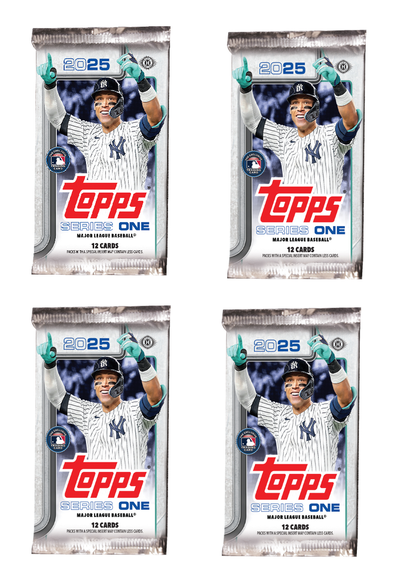 4 Hobby Packs of 2025 Topps Series 1 MLB Baseball (12 Cards / Pack)