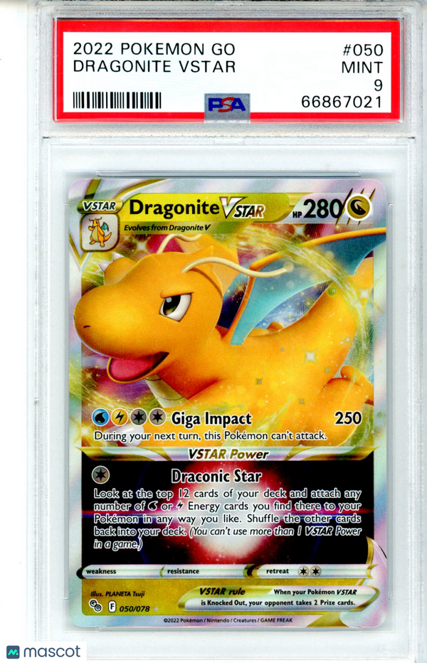 PokéMon TCG Dragonite Vstar #050 PSA 9