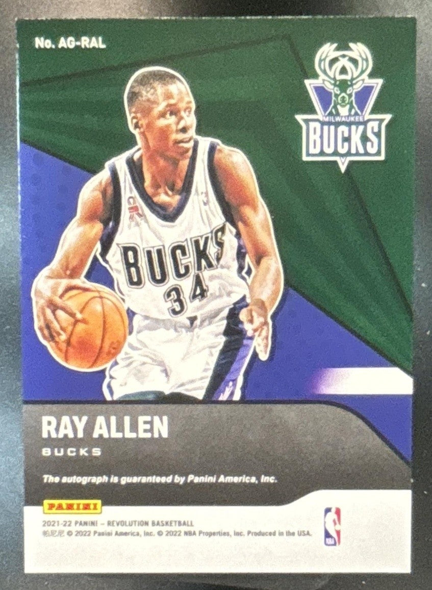 2021-22 Panini Revolution Ray Allen Auto #AG-RAL Milwaukee Bucks