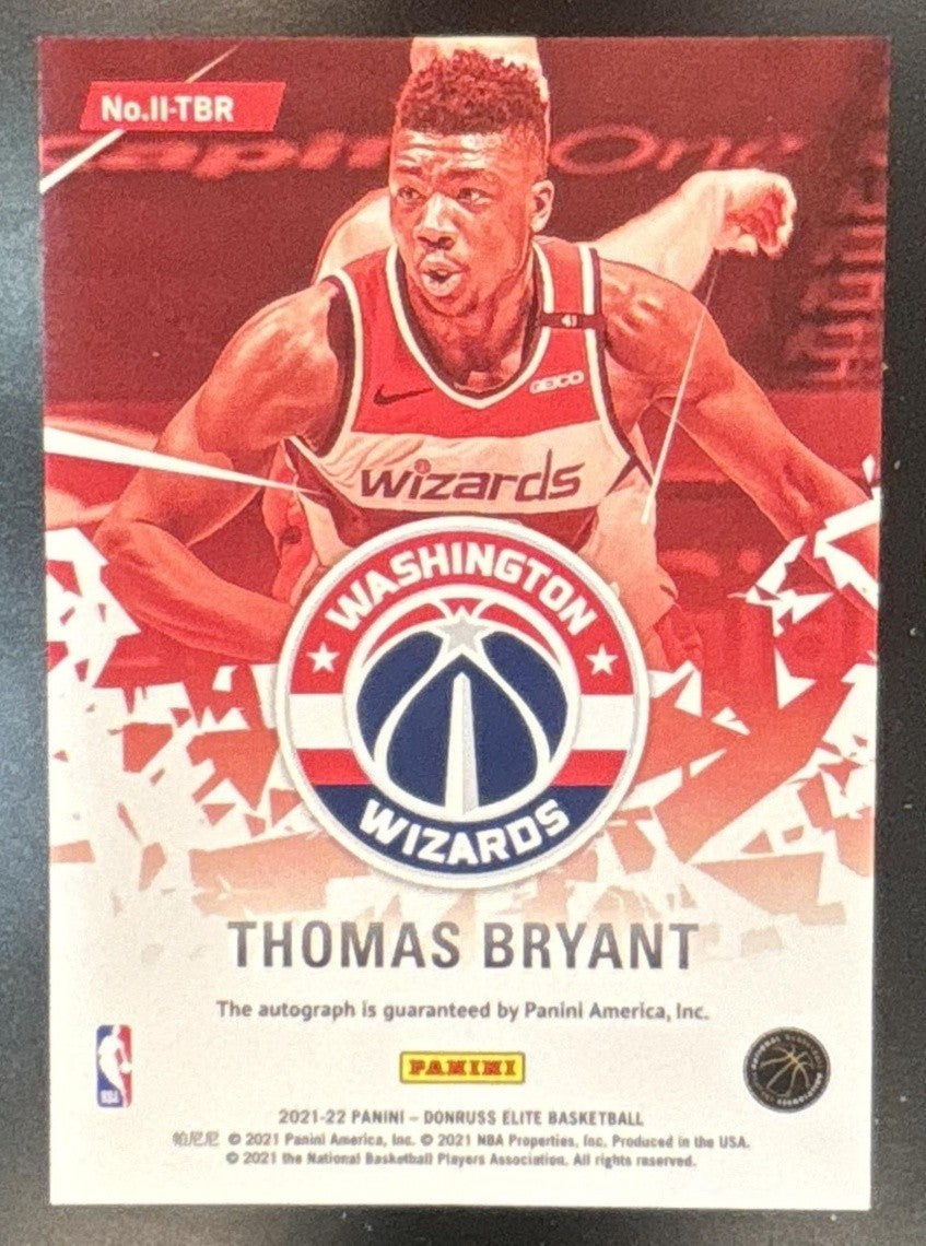 2021-22 Donruss Elite Thomas Bryant Impact Impressions Auto Washington Wizards