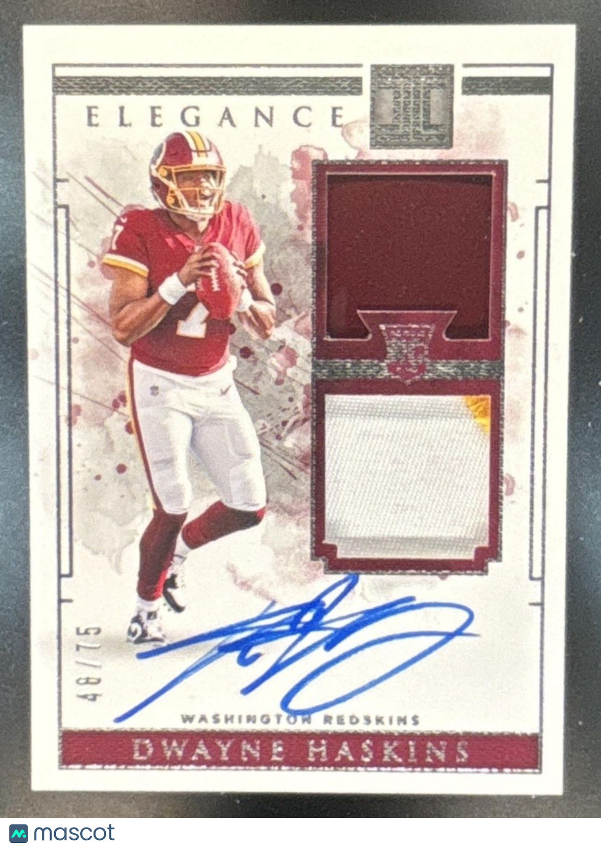 2019 Panini Impeccable Dwayne Haskins /75 #101 MEM Auto RC Washington Redskins