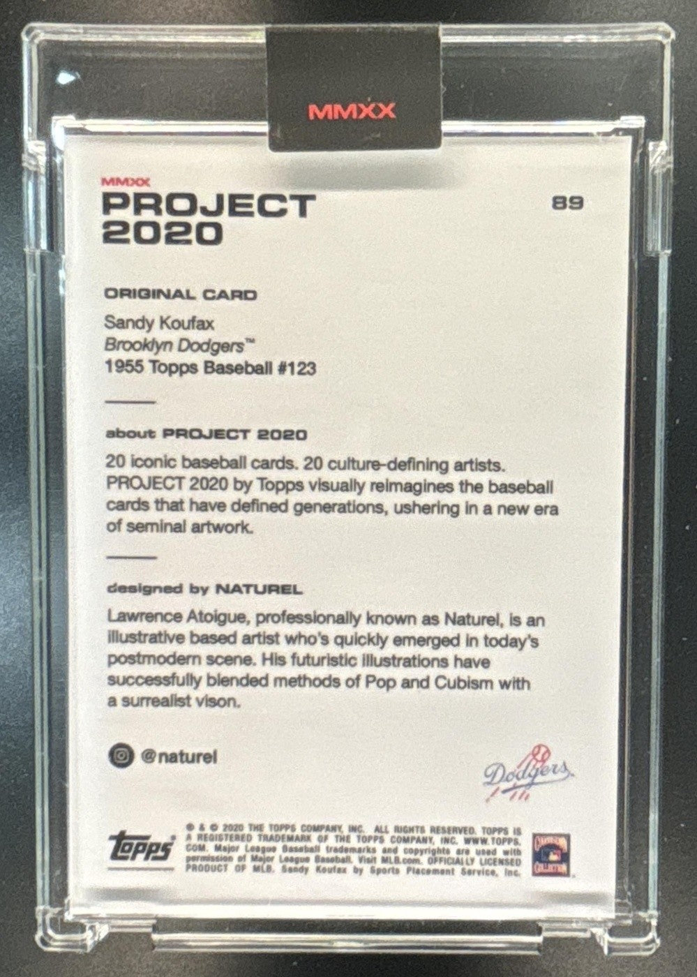 2020 Topps Project Sandy Koufax #89 Brooklyn Dodgers