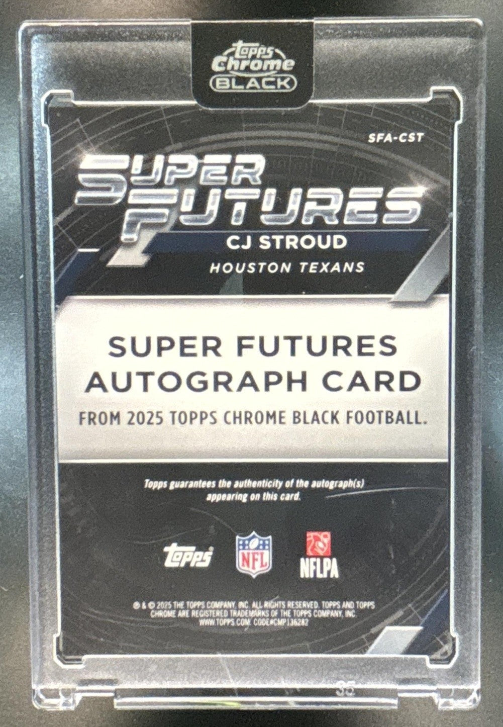 2025 Topps Chrome Black CJ Stroud Super Futures Auto Gold /50 Houston Texans