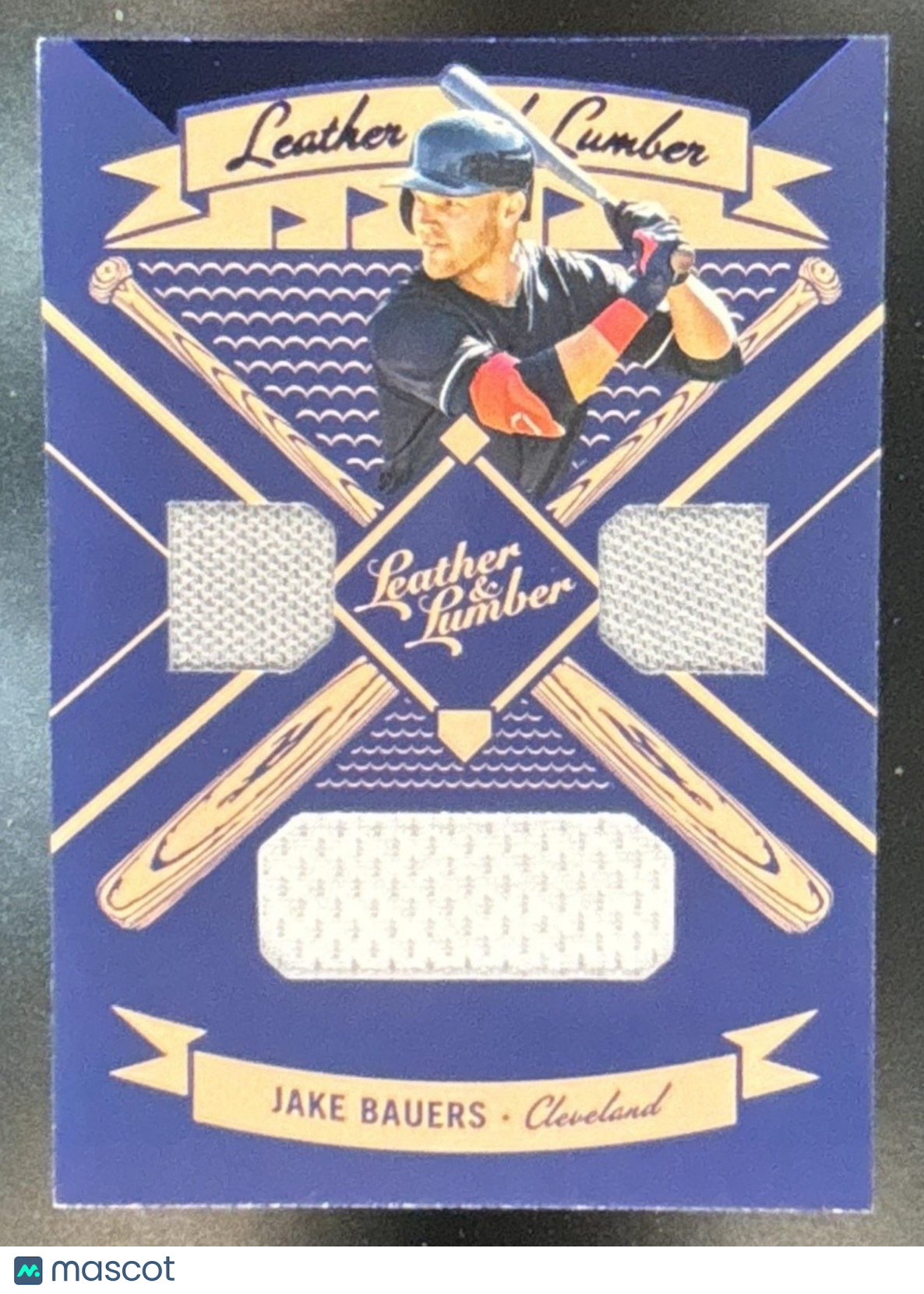 2019 Panini Leather & Lumber Jake Bauers and Triple Relic Jerseys MEM RC Indians