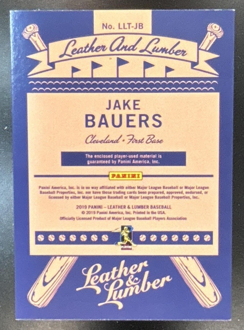 2019 Panini Leather & Lumber Jake Bauers and Triple Relic Jerseys MEM RC Indians