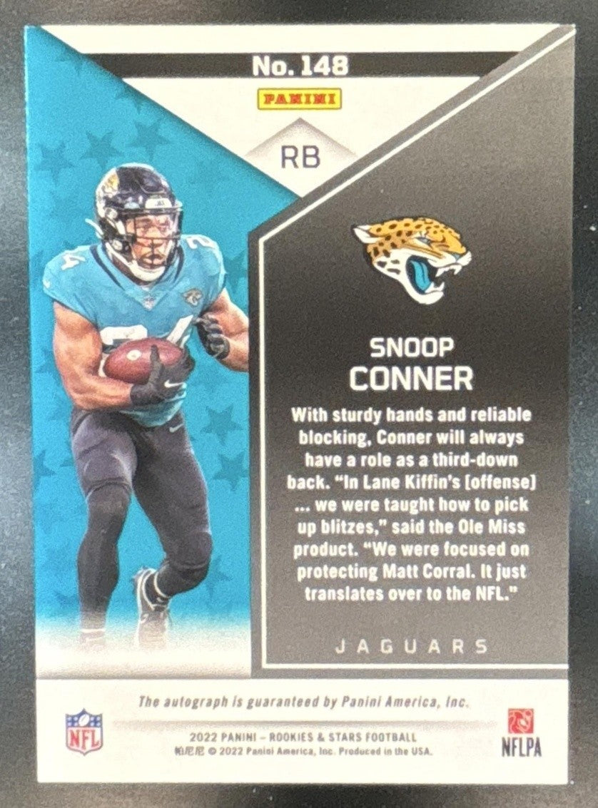 2022 Panini Rookies & Stars Snoop Conner Signatures /299 #148 Auto RC Jaguars