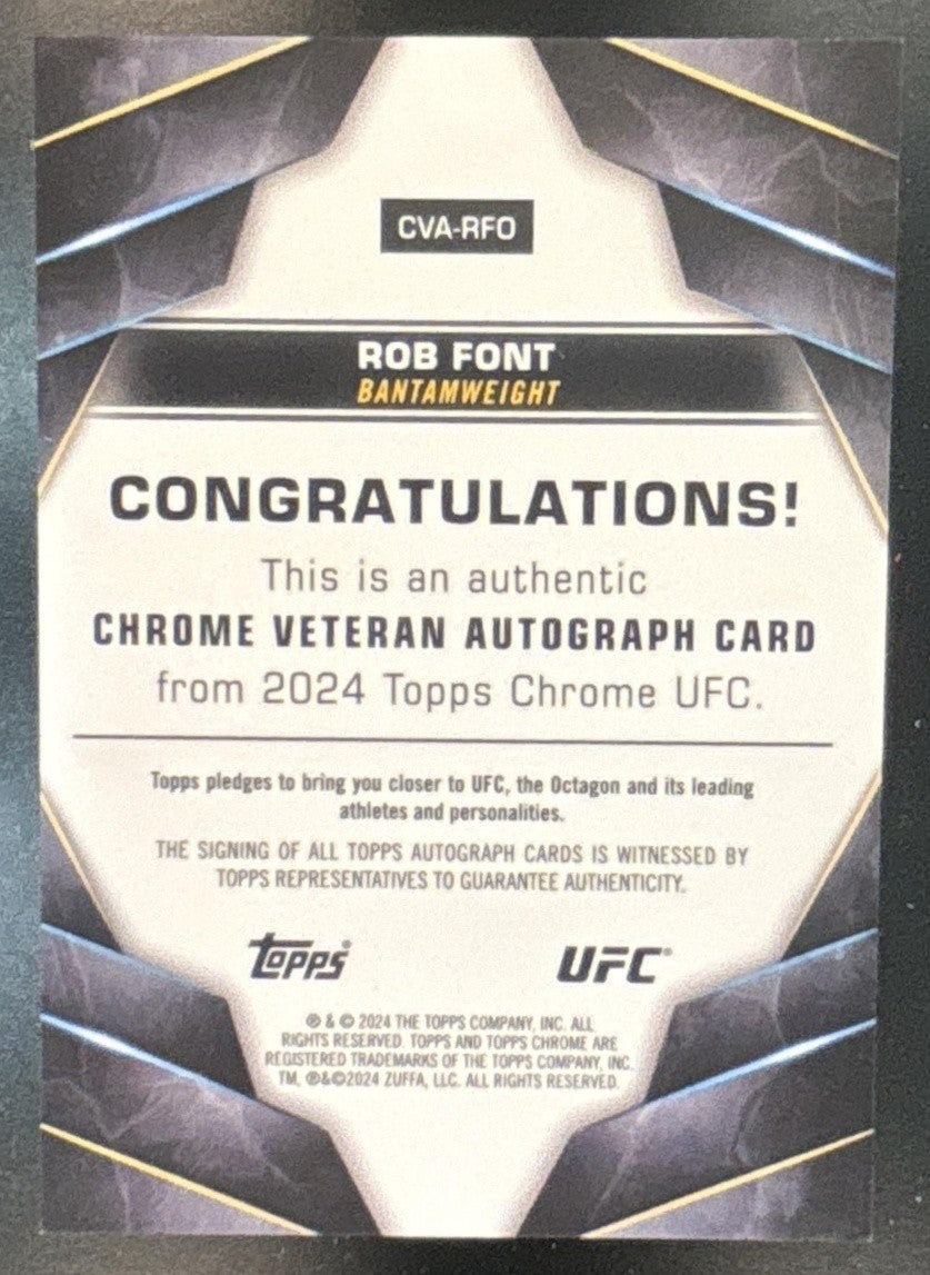 2024 Topps Chrome UFC Rob Font Veteran Auto #CVA-RFO