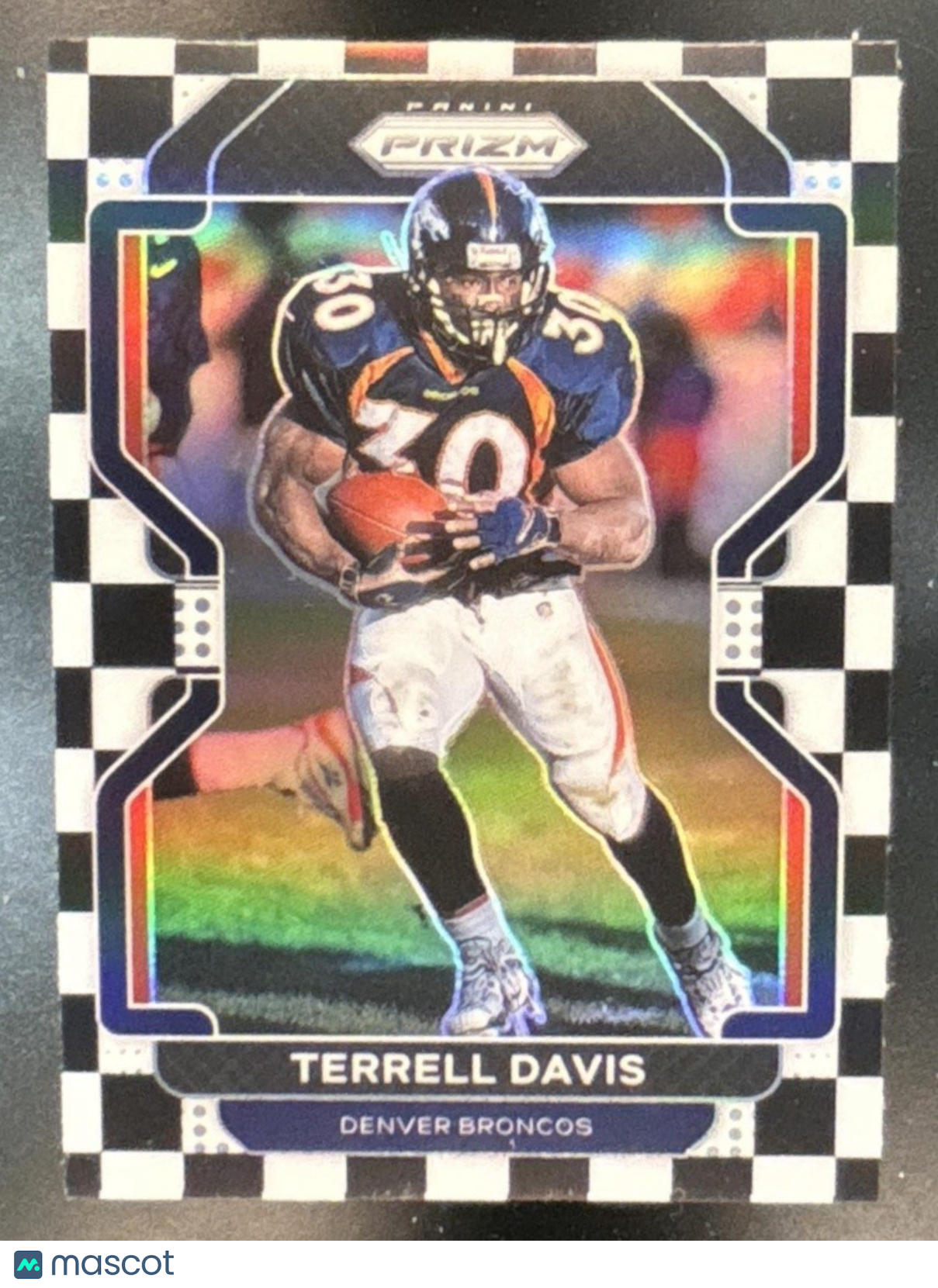 2021 Panini Prizm Terrell Davis Black and White Checker #206 Denver Broncos