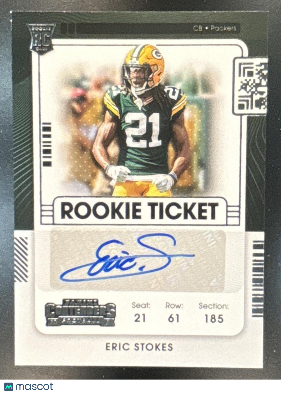 2021 Panini Contenders Eric Stokes #157 Auto RC Rookie Ticket Green Bay Packers