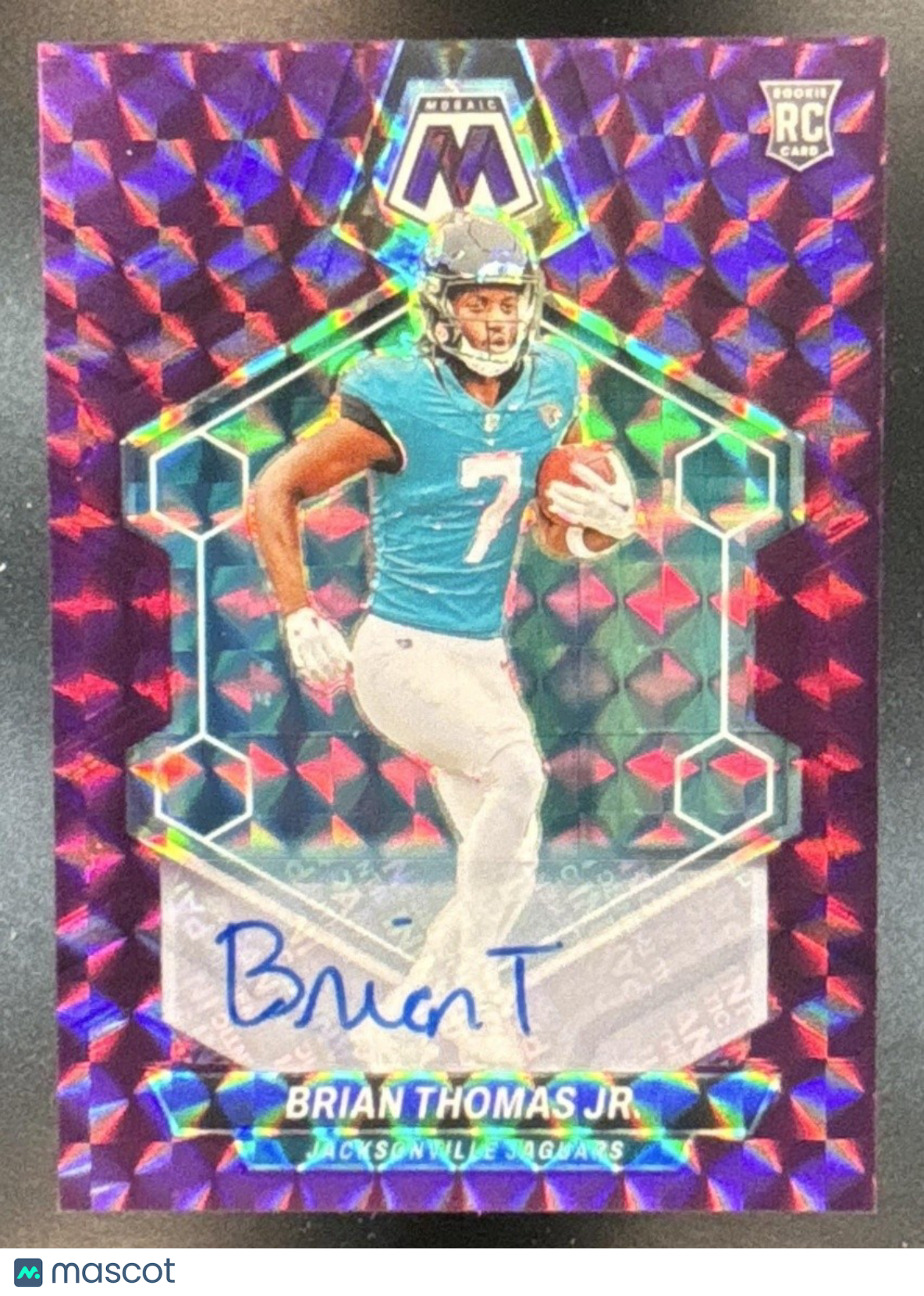 2024 Mosaic Brian Thomas Jr. Auto Purple Prizm /49 #323 RC Jacksonville Jaguars