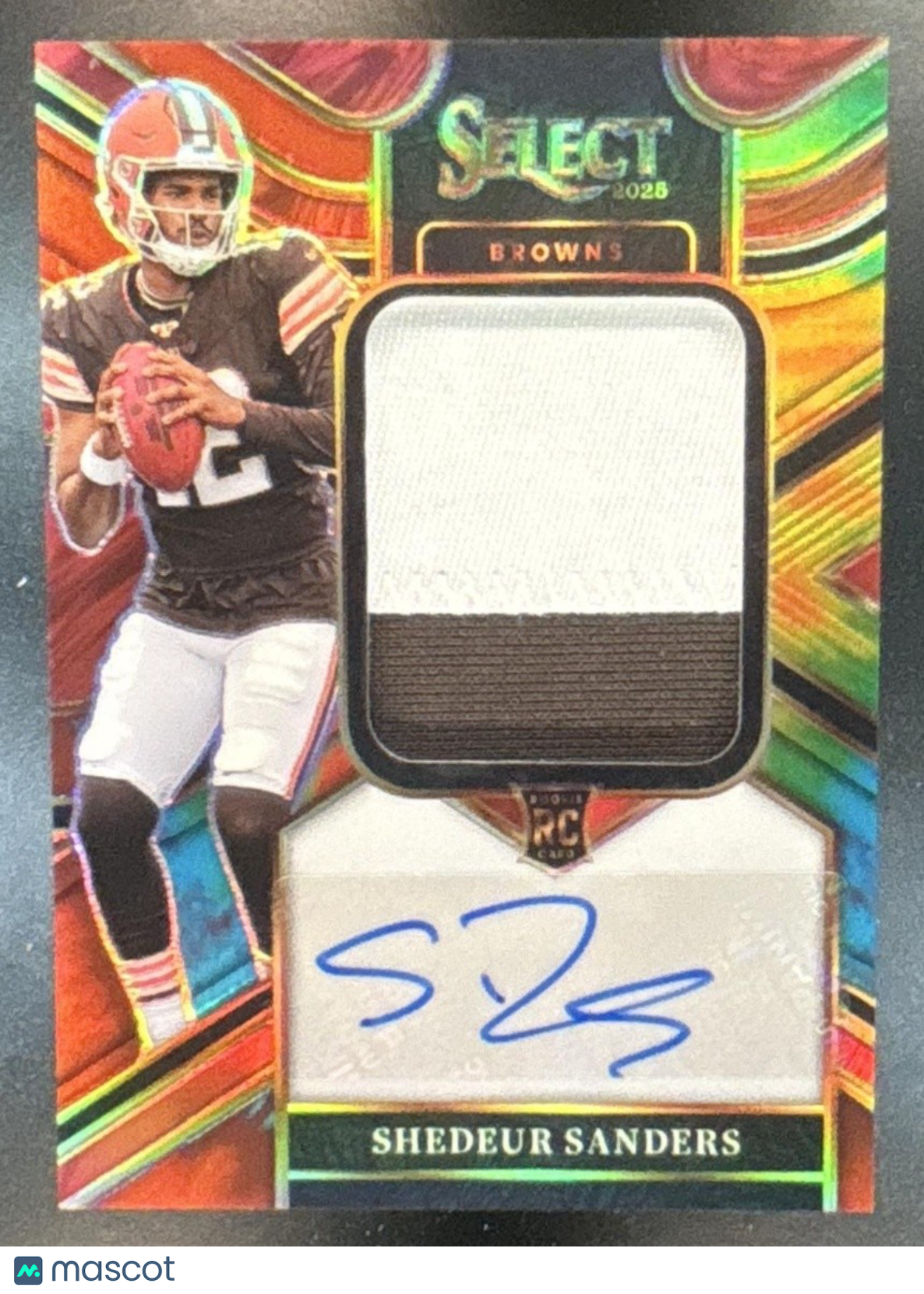 2025 Select Shedeur Sanders Signature Swatch Tie-Dye /25 MEM RC Auto Browns
