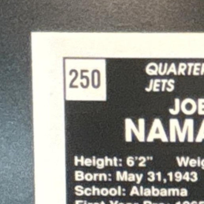 1996 Topps Chrome Joe Namath Reprint #250 New York Jets