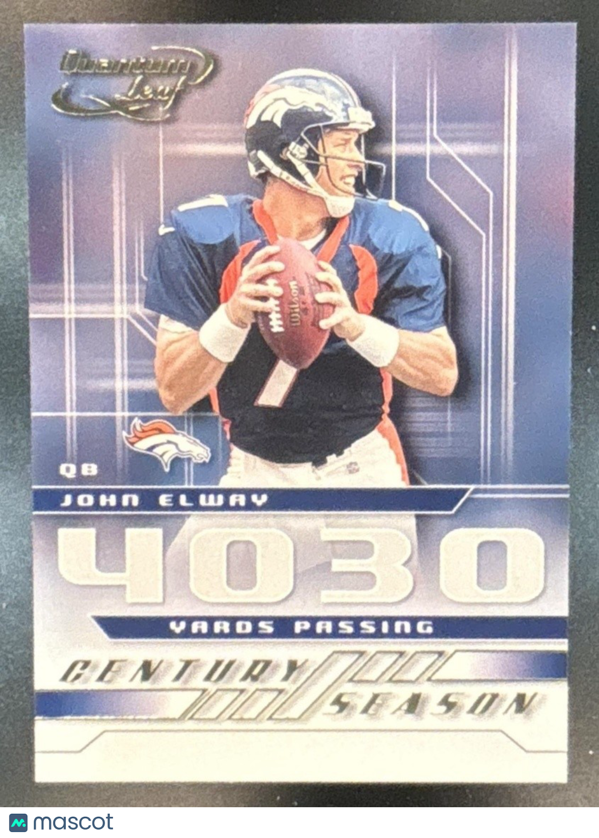 2001 Leaf Quantum John Elway Century Season /1000 #CS-3 Denver Broncos