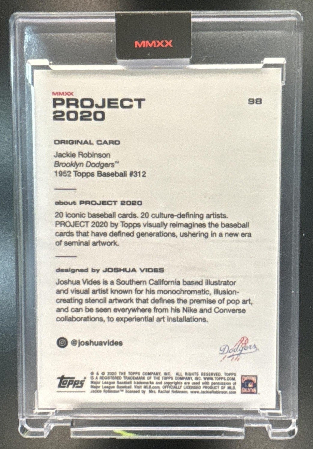 2020 Topps Project Jackie Robinson #98 Brooklyn Dodgers
