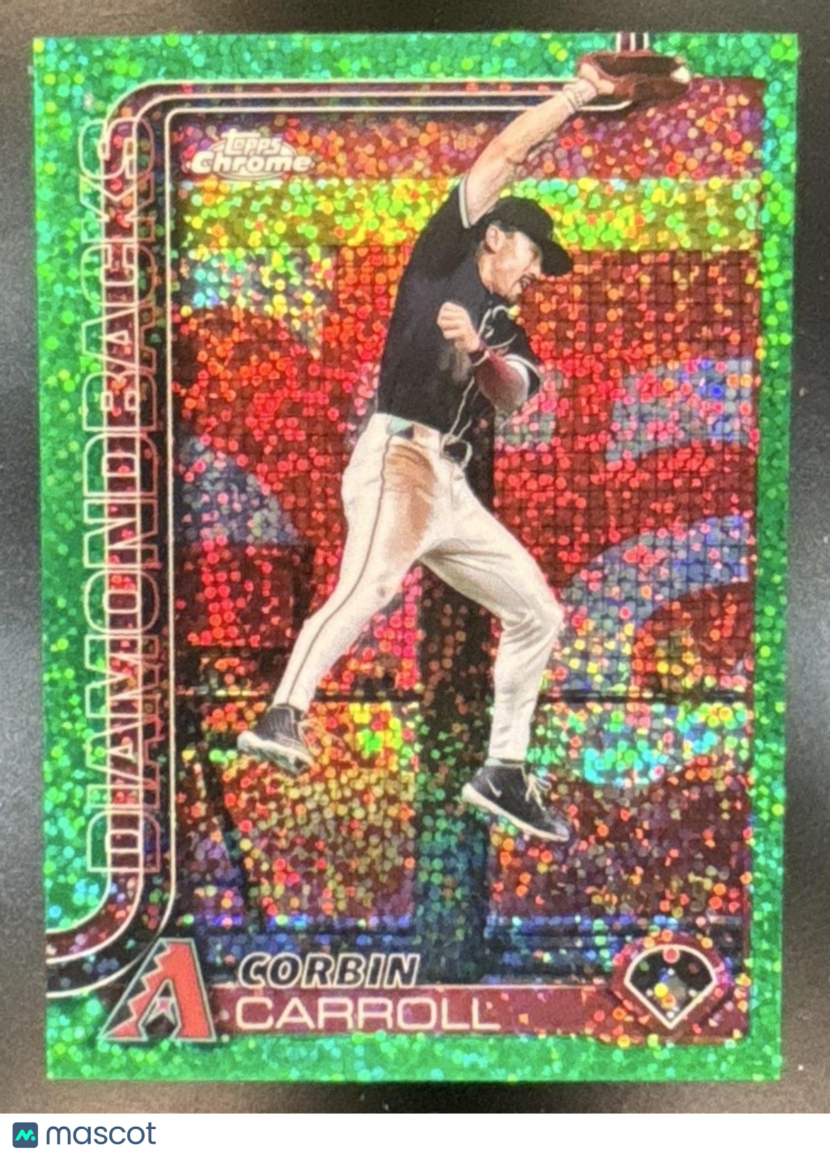 2025 Topps Chrome Corbin Carroll Image Variation Green Speckle /99 #268 Arizona
