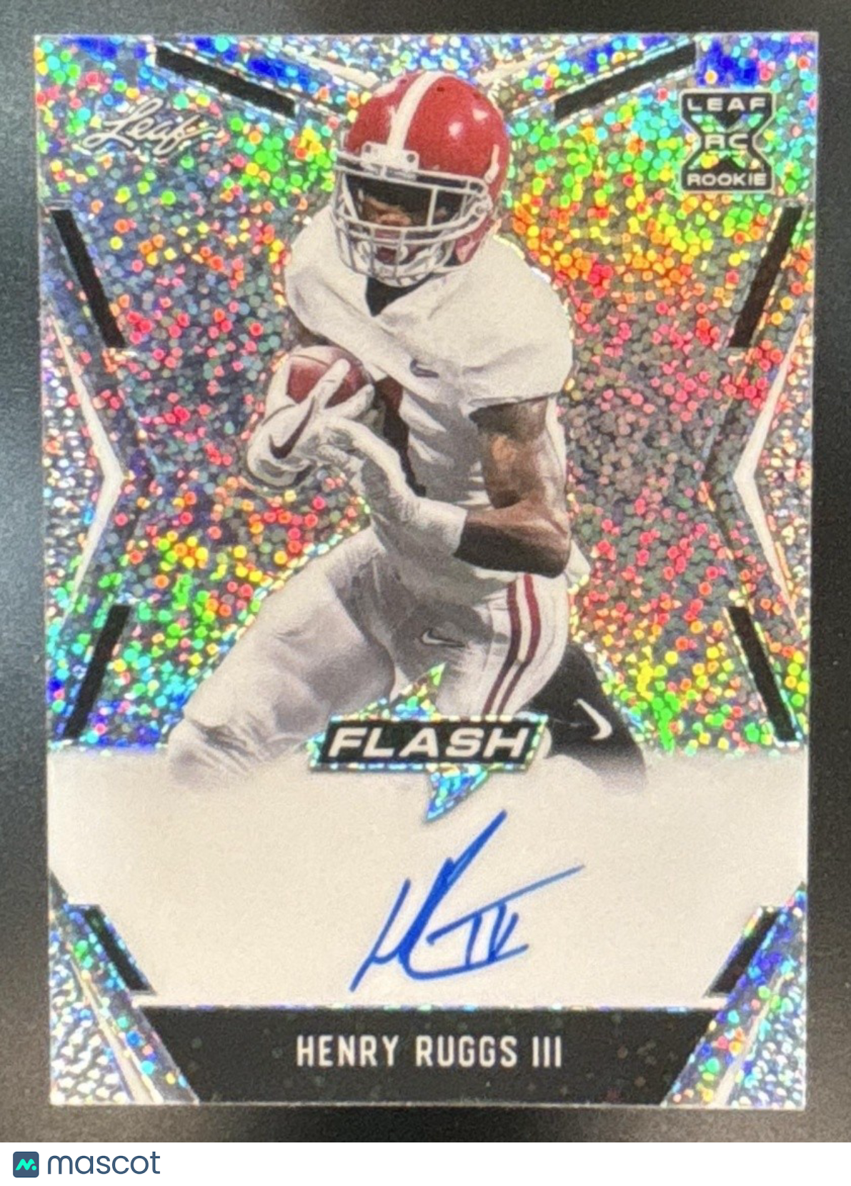 2020 Leaf Valiant Henry Ruggs III Auto Flash #BA-HR3 RC Alabama Crimson Tide