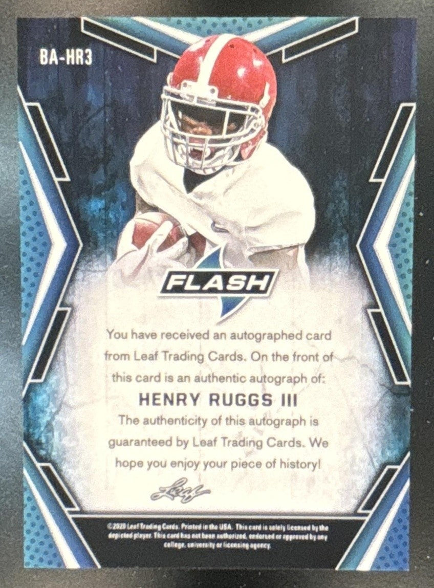 2020 Leaf Valiant Henry Ruggs III Auto Flash #BA-HR3 RC Alabama Crimson Tide