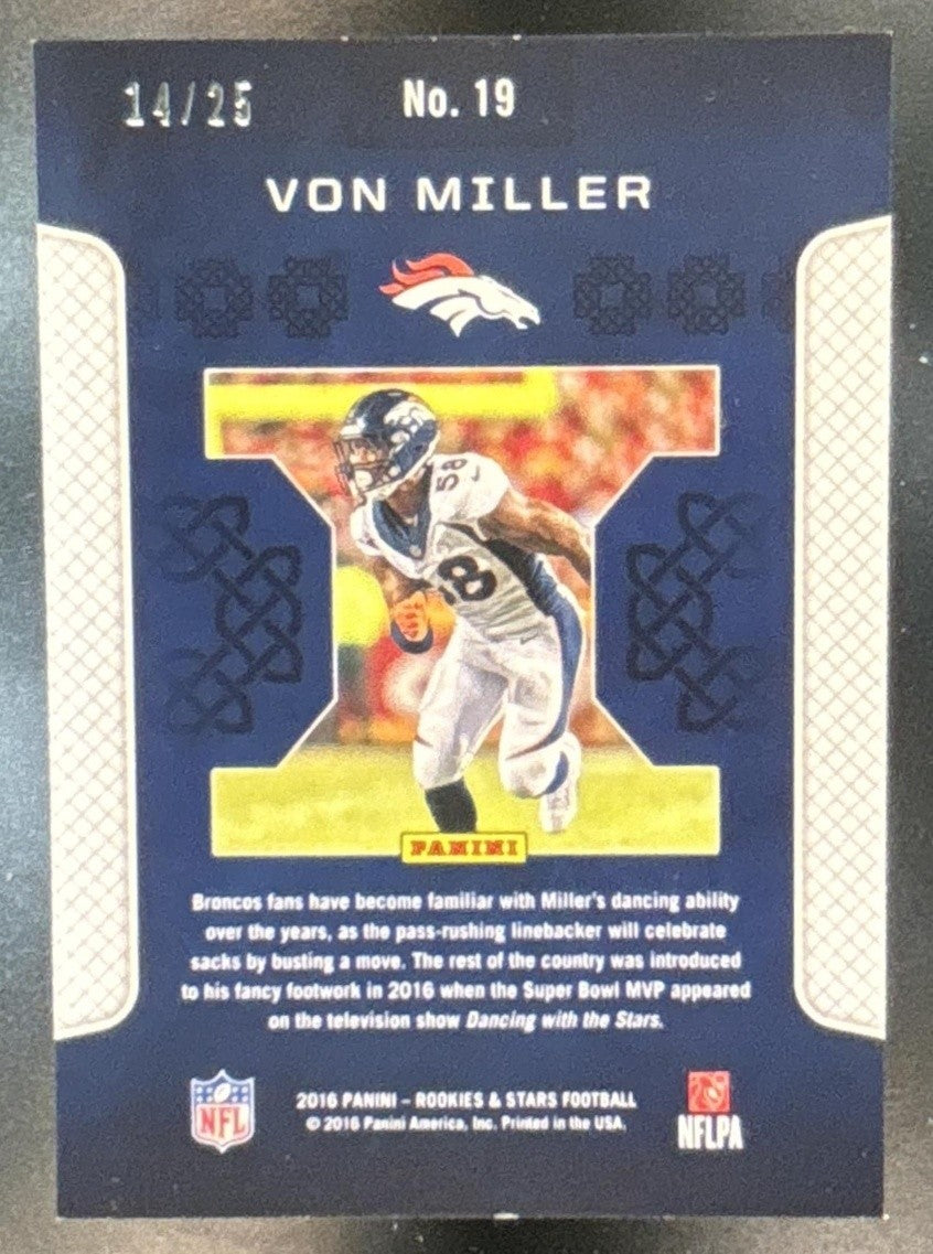 2016 Panini Rookies & Stars Von Miller Crusade Gold /25 #19 Denver Broncos